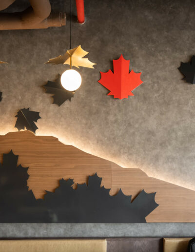 Tim Hortons Motor City Wall with Maple Leaves